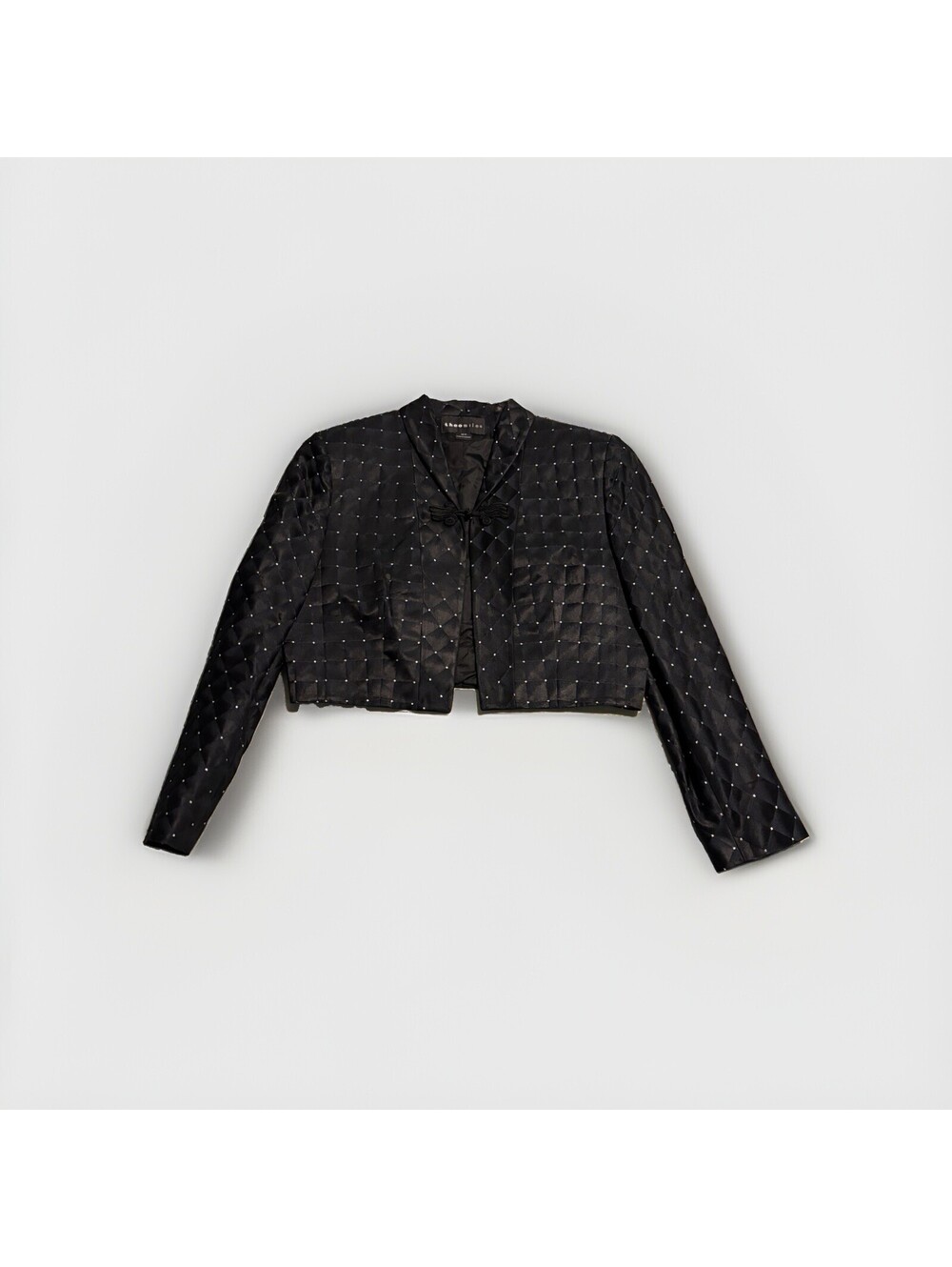 VTG Theo Miles Black & White Cropped Blazer Jacket Sz 12 P Work Style MINT